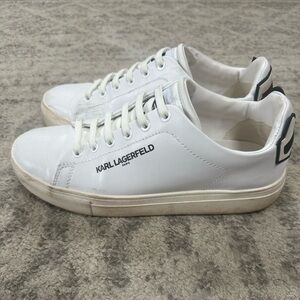 Karl Lagerfeld White Leather Sneakers